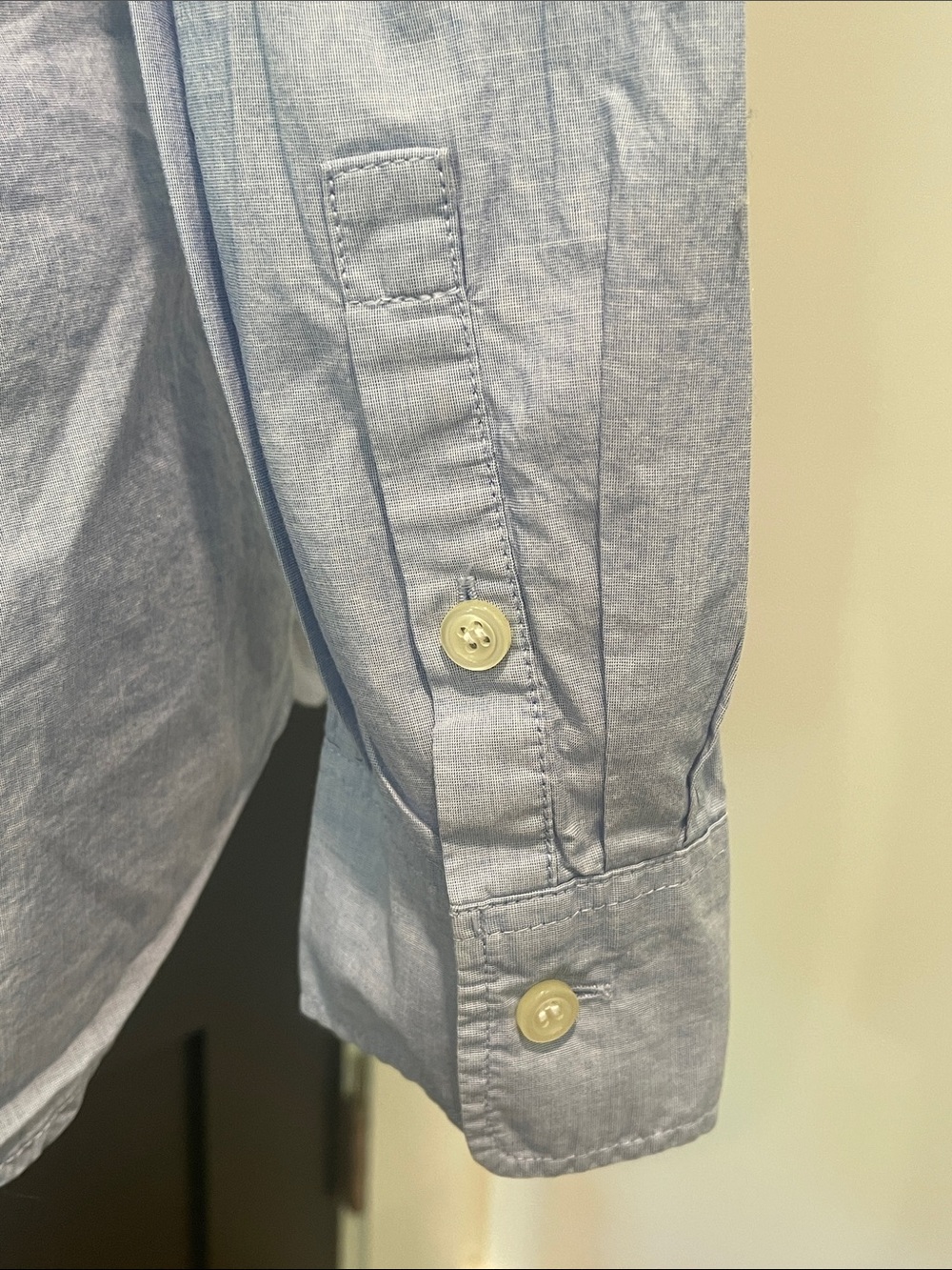 J.Crew Pleated Classic Cotton Button Down Shirt In Light Blue Size M - Picture 4 of 7
